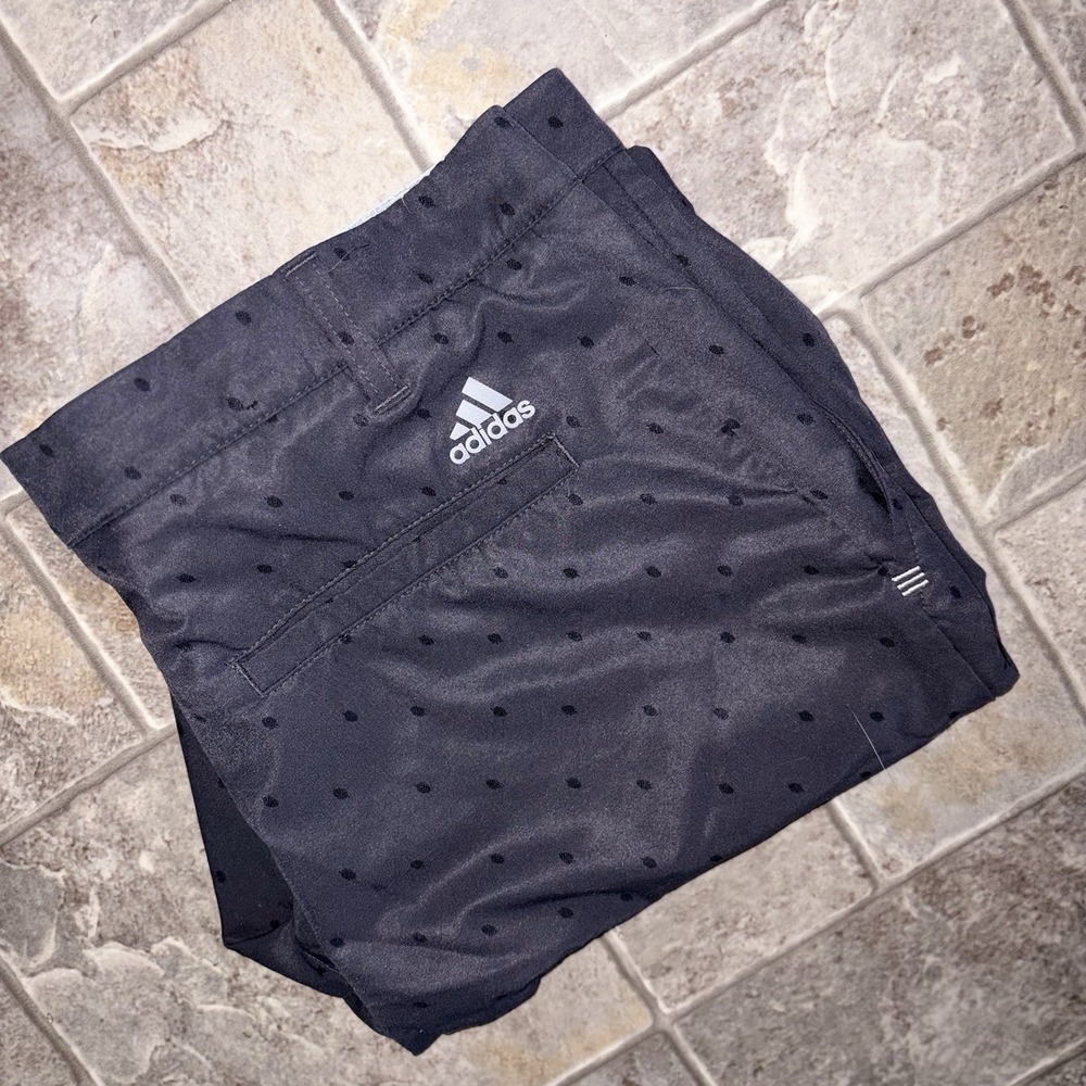 Adidas Men's 365 Golf Shorts 34 All Over Acorn Print Stretch Waistband Dark Gray